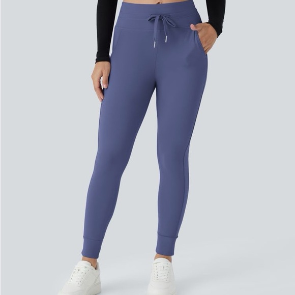 Halara SoftlyZero™ Plush High Waisted Drawstring Pocket Petite Jogger Blue - Picture 1 of 9